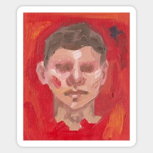 Red Portrait - This is Fine - Oil Painting Magnet